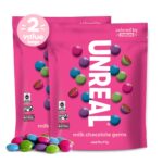 UNREAL Milk Chocolate Gems (2 Value Size Bags)| Colors from Nature, Fair Trade, Non-GMO | Made with Gluten Free Ingredients, No Sugar Alcohols or Soy | 11oz each