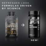 Caffeine Pills, MuscleTech 100% Caffeine Energy Supplements, PreWorkout Mental Focus + Energy Supplement, 220mg of Pure Caffeine, Sports Nutrition Endurance & Energy, 125 Count (Package may vary)