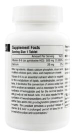 B-6, 500 mg, 100 Tablets, Source Naturals