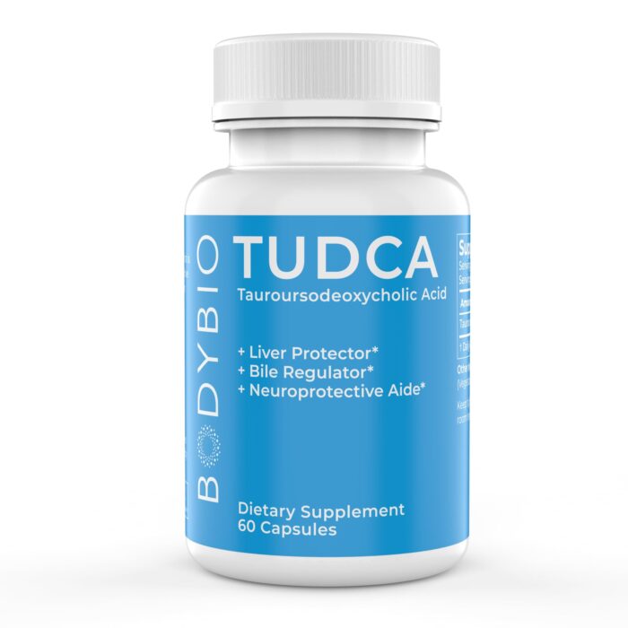 BodyBio Tudca for Liver Health | Liver Support for Detox and Cleanse | Pure Tauroursodeoxy cholic Acid | Cognitive and Digestive Health | 60 Capsules