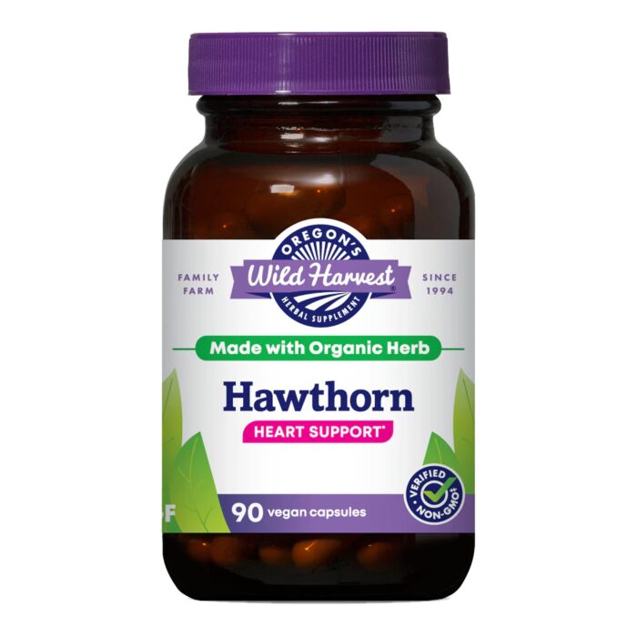 Oregon's Wild Harvest, Certified Organic Hawthorn Capsules for Natural Health, 1200 MGS, 90 Count