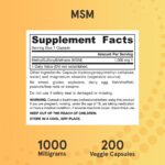 Jarrow Formulas MSM 1000 mg - 200 Veggie Caps - Methylsulfonylmethane - Important Source of Organic Sulfur - Strengthens Joints - Up to 200 Servings (Packaging may vary)