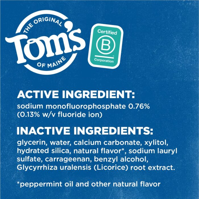 Tom's of Maine Natural Wicked Fresh! Fluoride Toothpaste, Cool Peppermint, 4.7 oz. 2-Pack