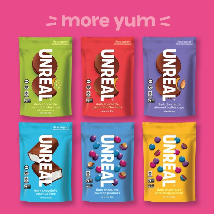 UNREAL Milk Chocolate Gems (2 Value Size Bags)| Colors from Nature, Fair Trade, Non-GMO | Made with Gluten Free Ingredients, No Sugar Alcohols or Soy | 11oz each