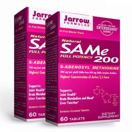 Jarrow Formulas Same 200 mg - 60 Tablets, Pack of 2 - Highest Concentration of Active S,S Form - Supports Joint Health, Liver Function, Brain Metabolism & Antioxidant Defense - 120 Servings