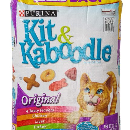 Purina Kit and Kaboodle Dry Cat Food, Original, 22 Lb Bag, Features 4 Tasty Flavors: Chicken, Liver, Turkey, Ocean Fish (1)